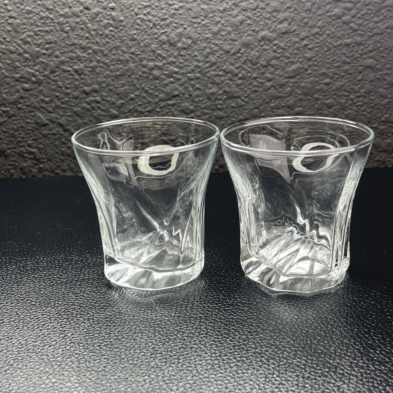 VTG Crystal Clear Cordial Glasses set of 2 Glass Swirl Beautiful Clear Color