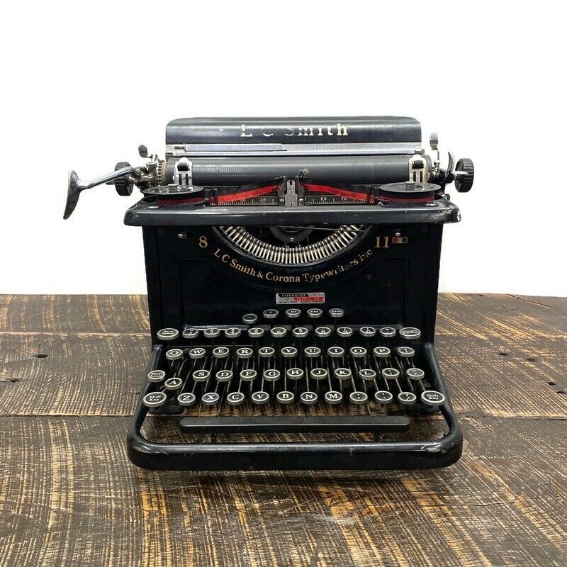 Antique L.C. Smith & Corona USA 8-11 Black Secretarial Typewriter 1930’s Montana