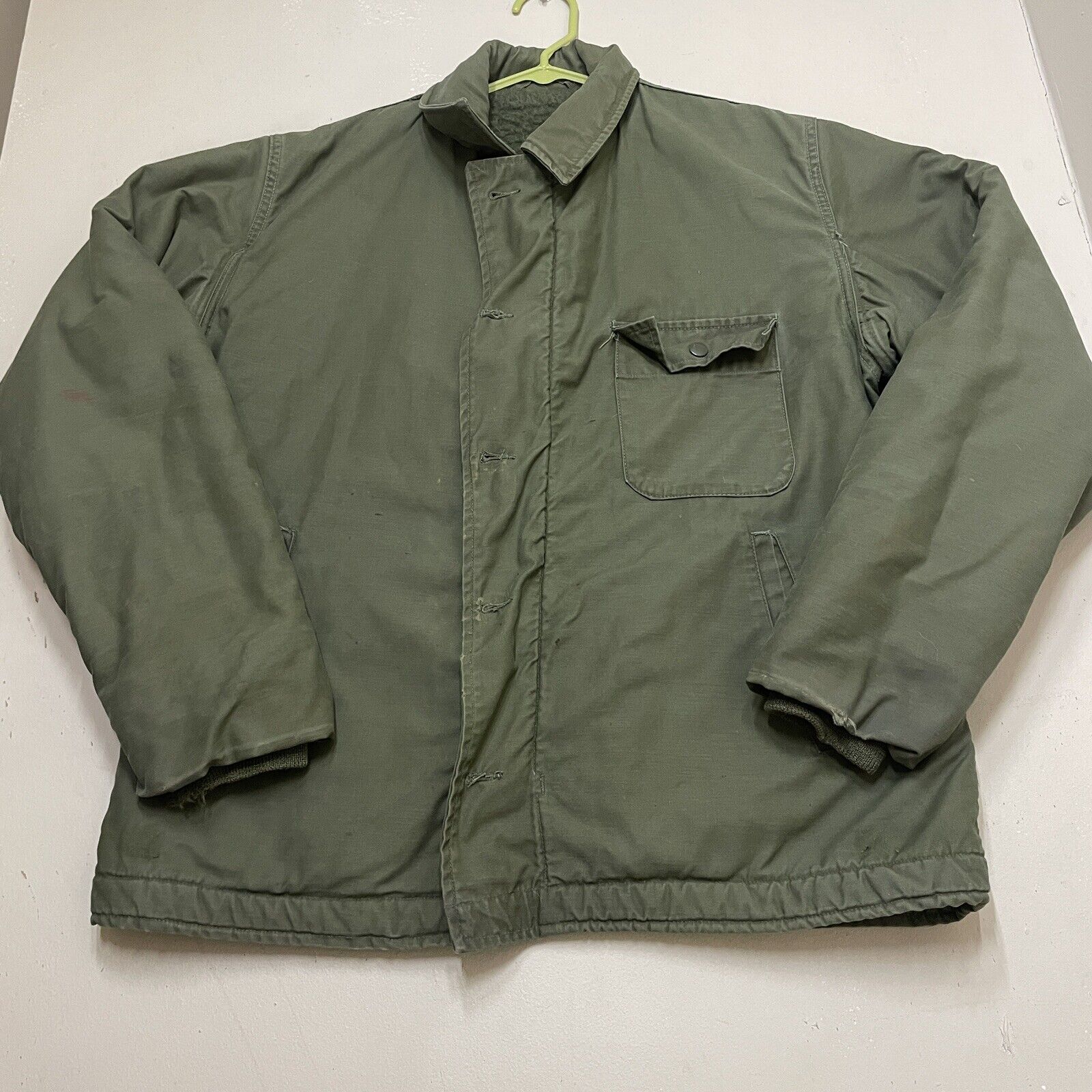 WWII US NAVY DECK Jacket USN Conmar Zip Wool Fleece lined 22x28 Vintage