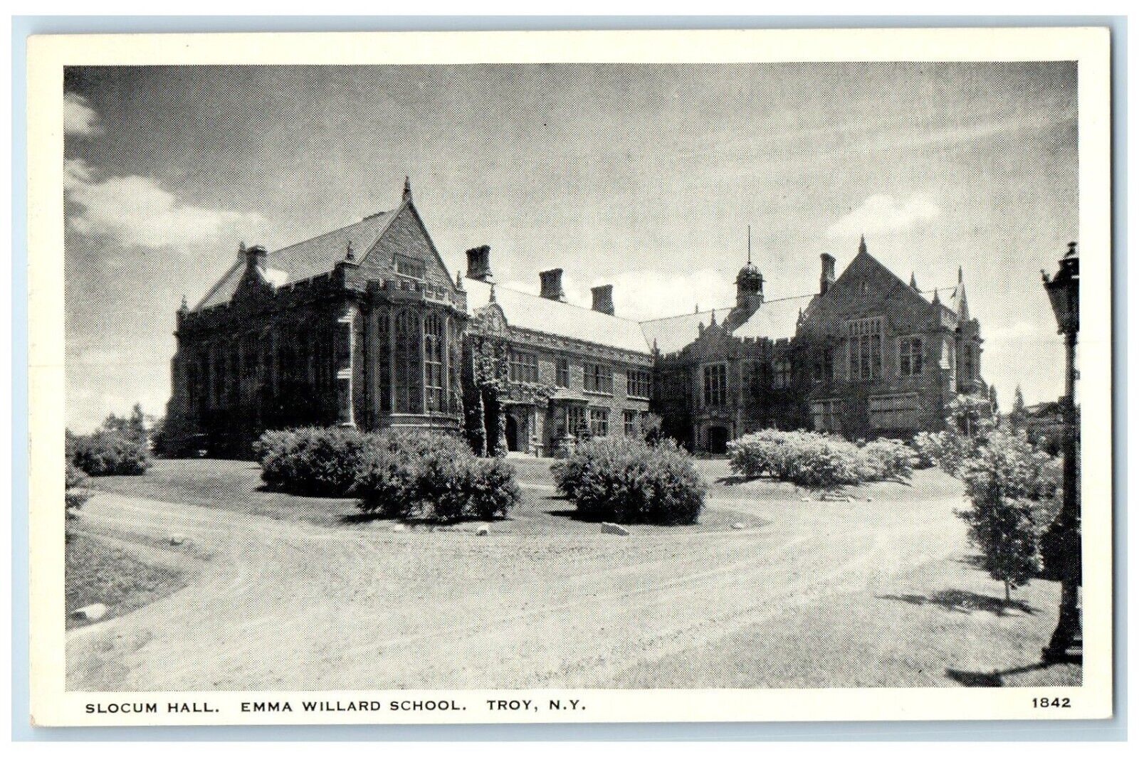 c1940 Slocum Hall Emma Willard School Exterior Building Troy New York Postcard