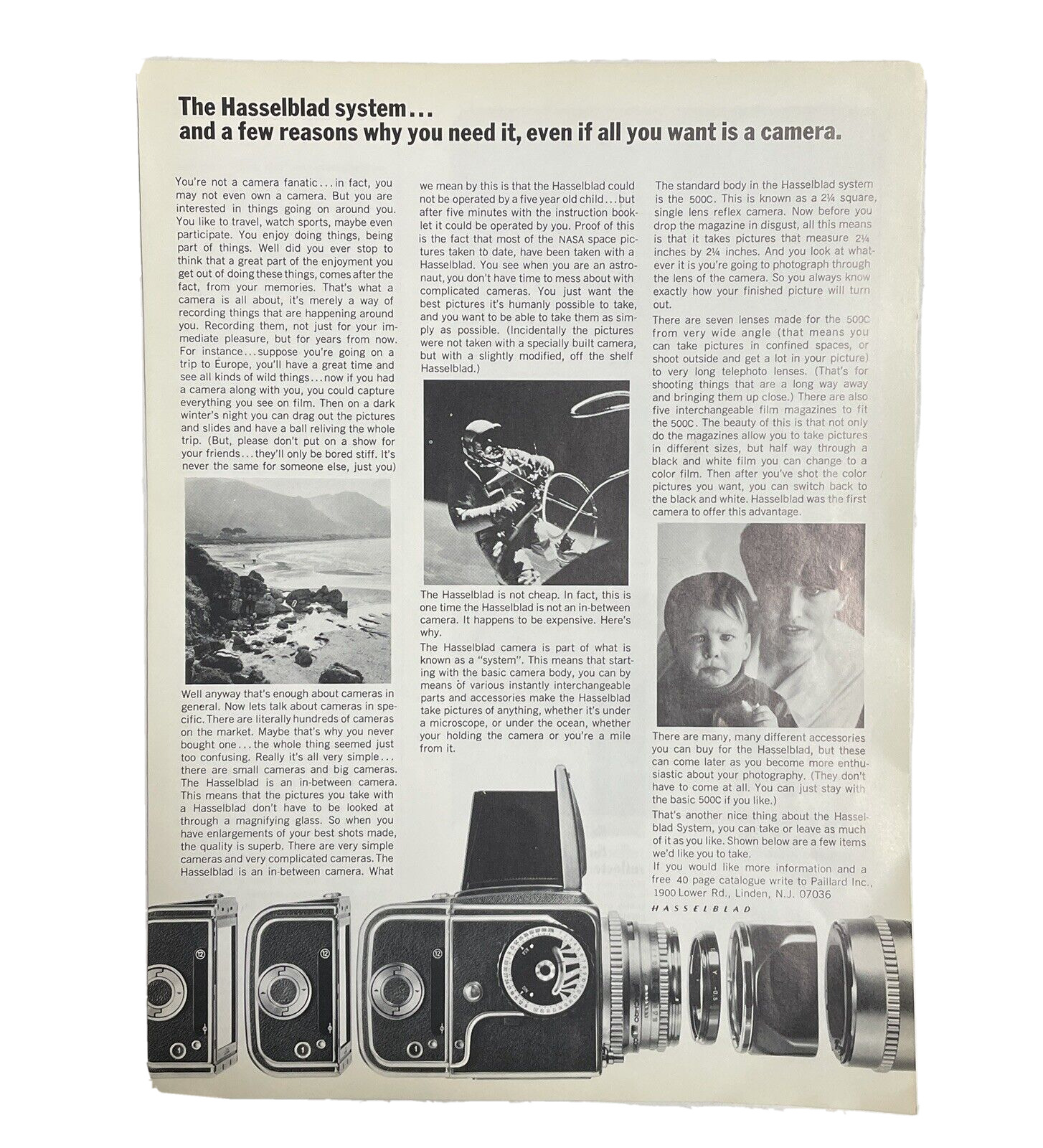 Hasselblad Camera Vintage Advertisement Black and White 1967 Good condition