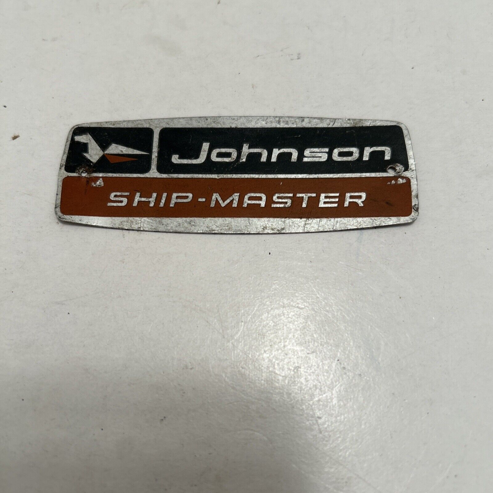 Vintage Johnson Outboard Motors   Ship-Master Metal Name Plate. Pre Owned