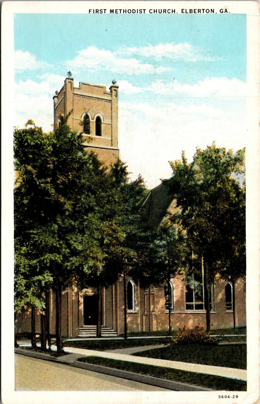 Vtg Elberton Georgia GA First Methodist Church 1920s Unused WB Postcard