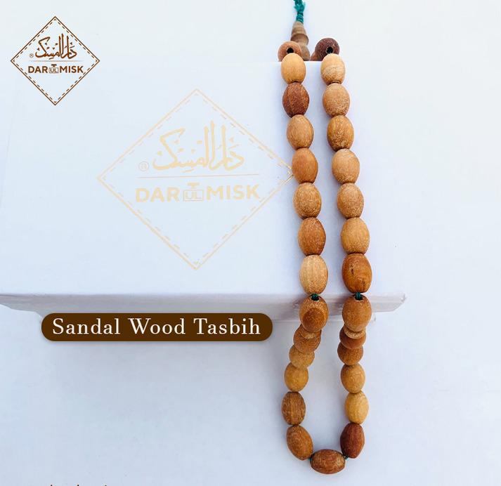 Natural Sandalwood Islamic 33 Prayer Beads Misbaha Handcrafted Tasbih Tasbeeh📿