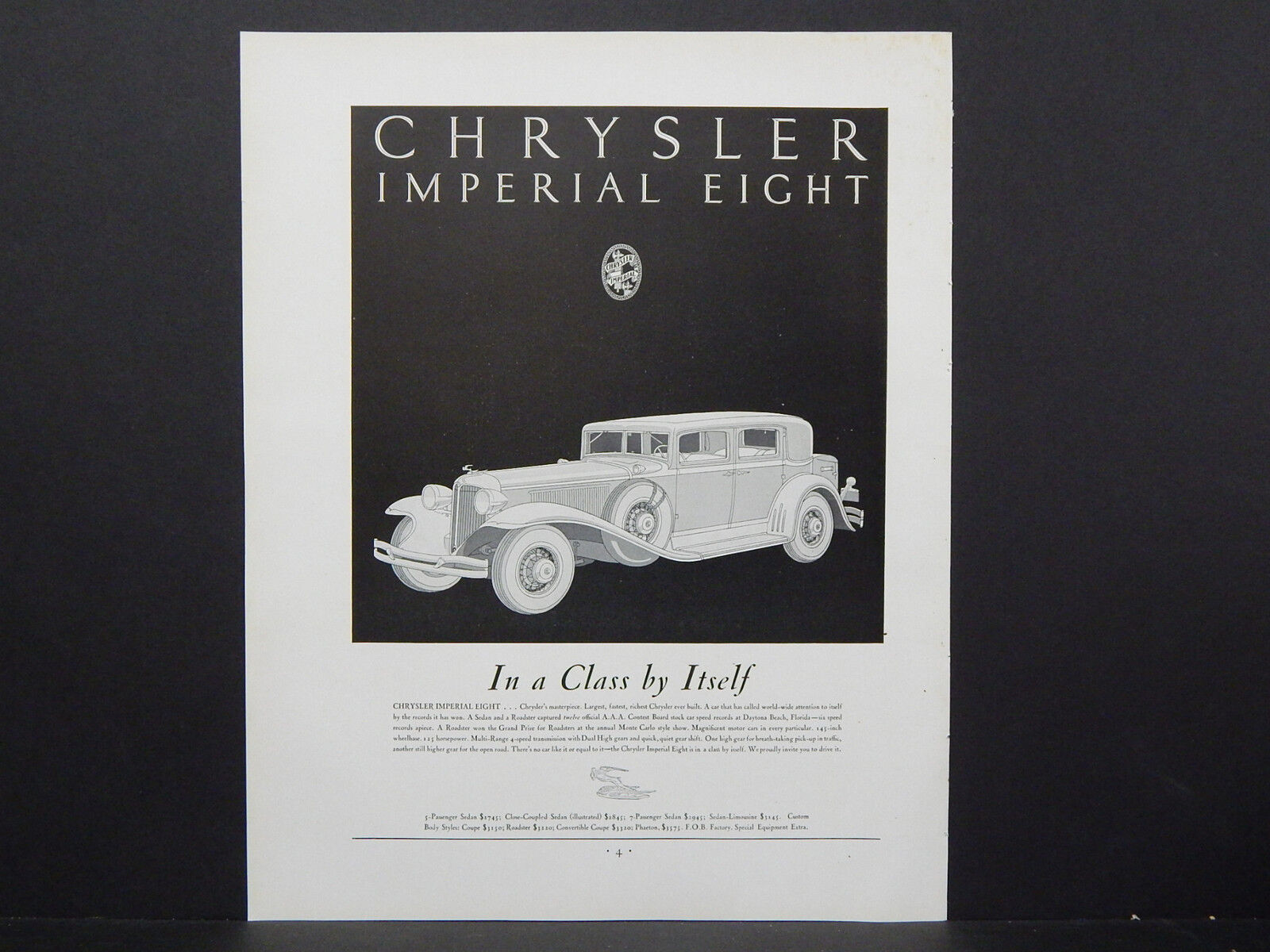 Automobile Ad, 1930\'s, Vintage #18 - Chrysler