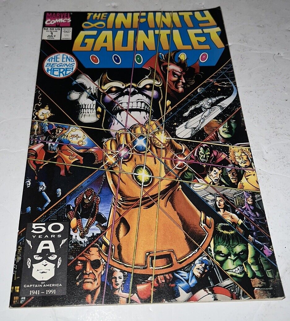 The Infinity Gauntlet #1 by Jim Starlin 1991 Marvel Comics Thanos VF/NM