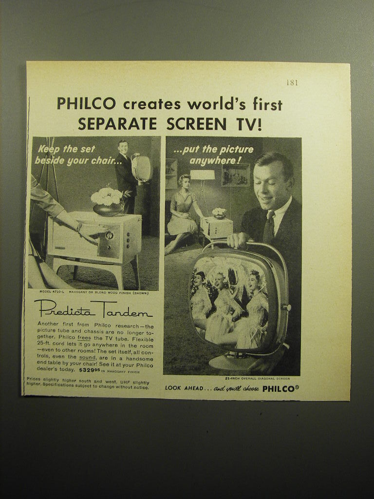 1958 Philco Predicta Tandem Television Advertisement