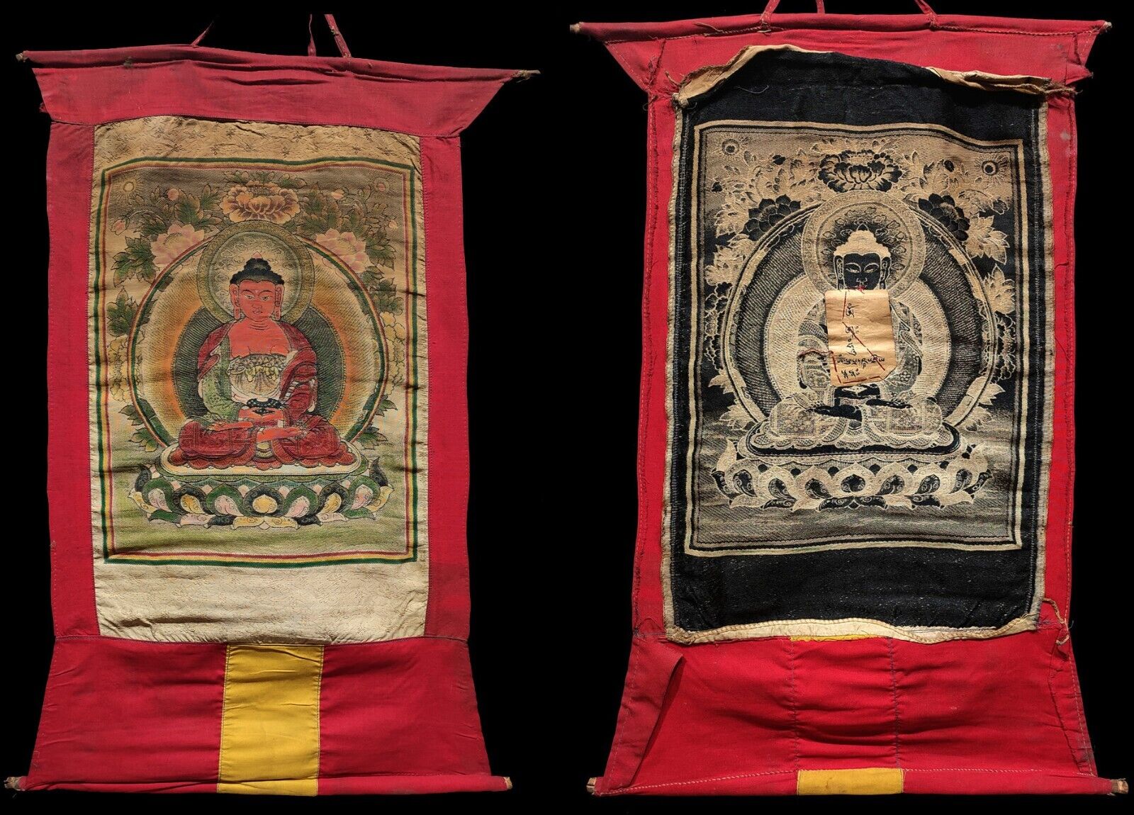 Wonderful Tibet Old Antique Buddhist Embroidery Thangka Tangka Sakyamuni Buddha