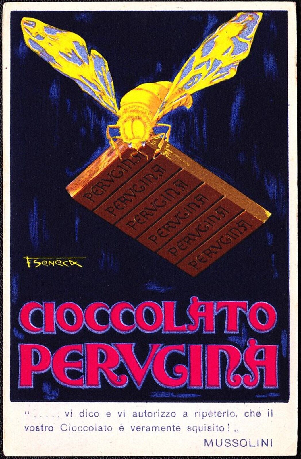 Perugina Cioccolato Chocolate Italian Artist Signed Frederico Seneca Postcard