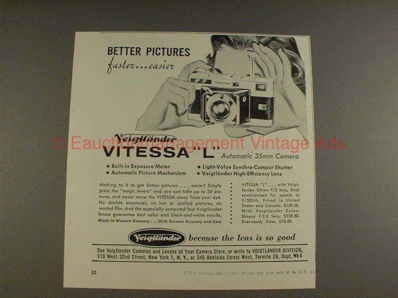 1956 Voigtlander Vitessa L Camera Ad - Better Pictures