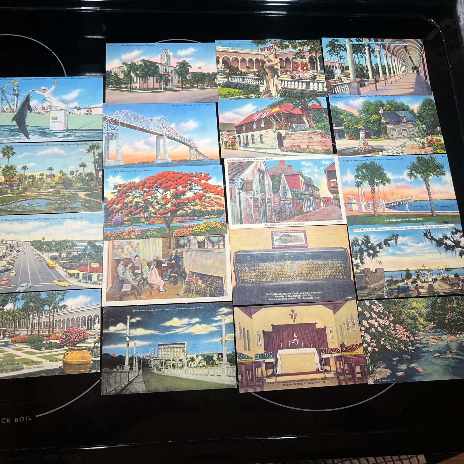 Lot 21 Linen Florida Postcards Not Posted