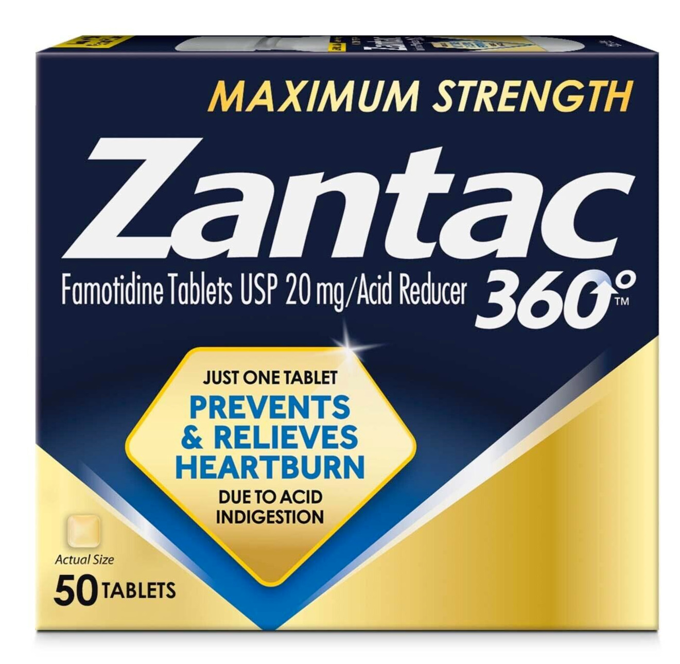 Zantac 360 Maximum Strength - 50 Tablets - Exp 7/25+