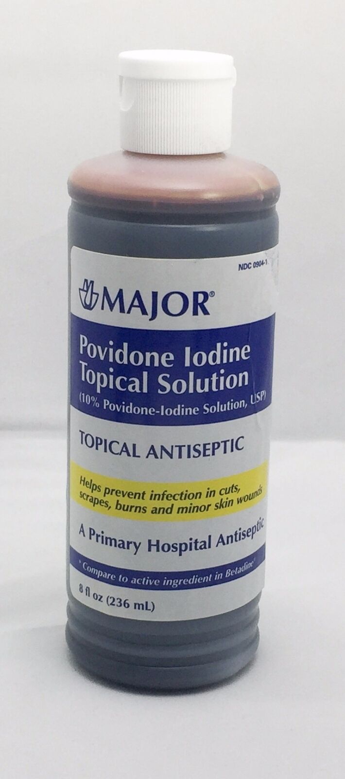 Major Povidone 10%  Iodine BetadineTopical Solution Antiseptic 8oz First Aid