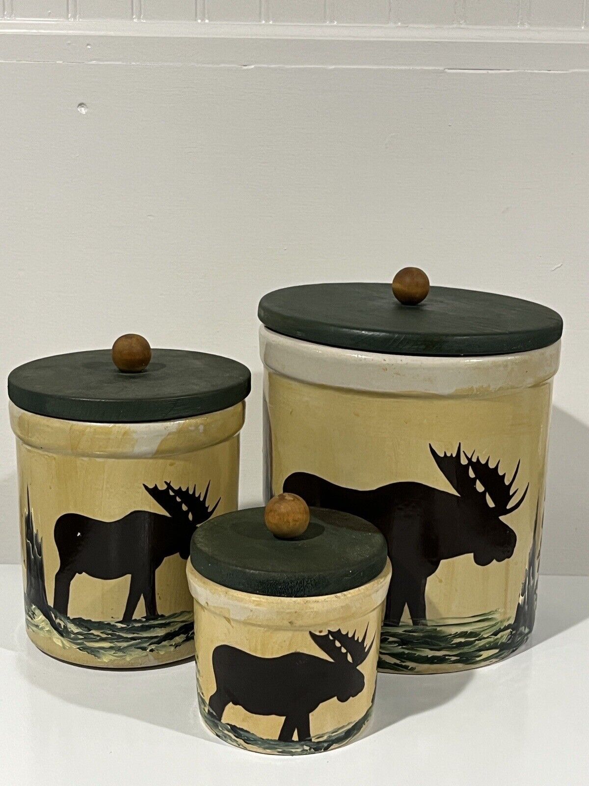RRP (Robinson Ramsbottom Pottery) Painted Crocks/Canister from Roseville, Ohio
