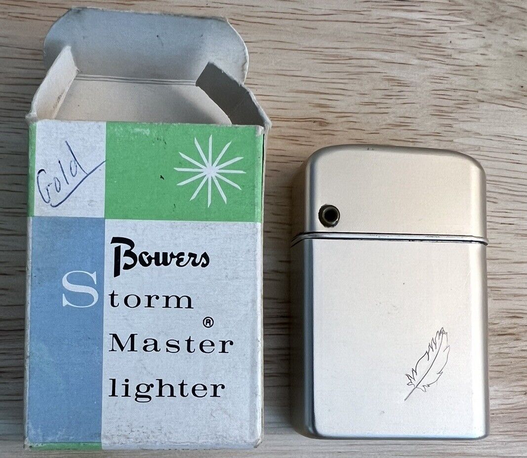 Vintage Storm Master Gold Tone Cigarette Lighter, Used But NICE Fast Shipping