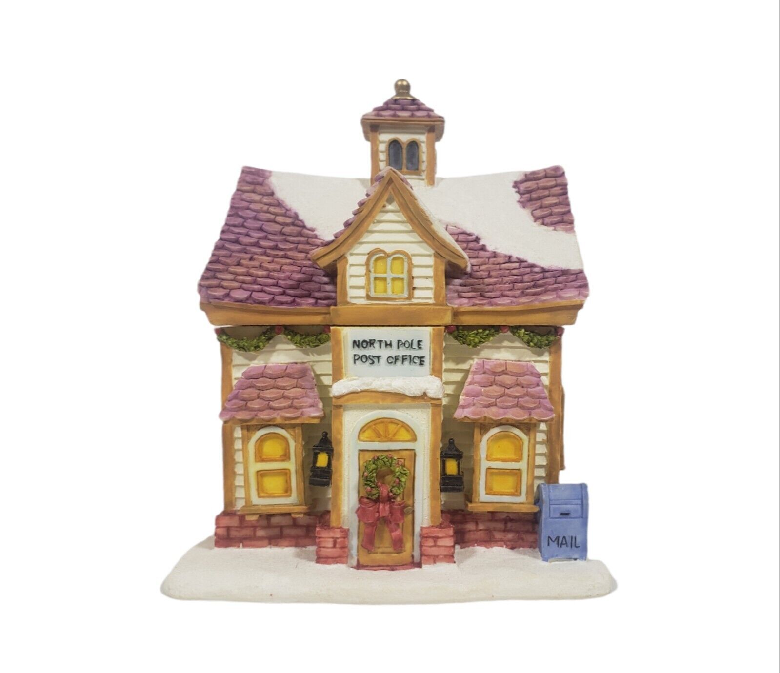 VTG Musical Village Post Office Plays We Wish You A Merry Christmas 1999 Clegg