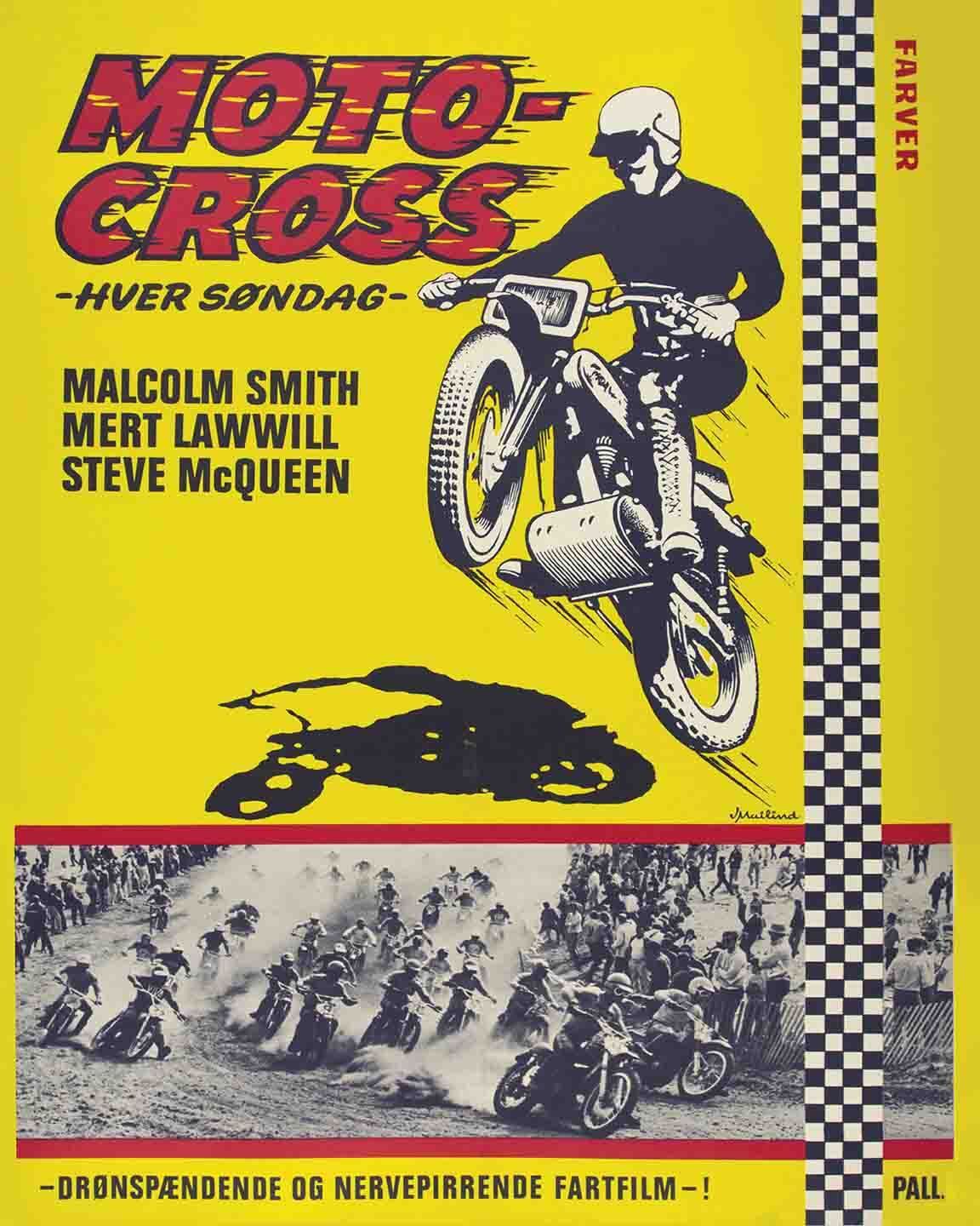 Vintage Antique  Steve McQueen Motocross Movie   POSTER