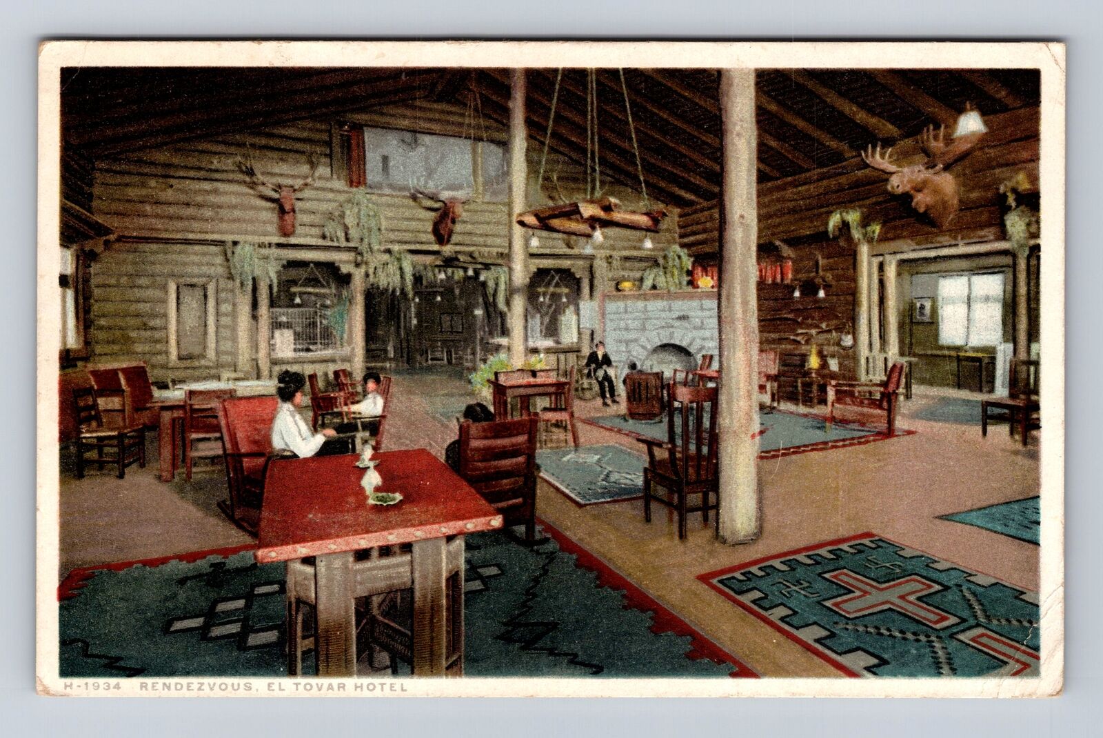 Grand Canyon Village AZ-Arizona, El Tovar Hotel, Vintage c1921 Souvenir Postcard