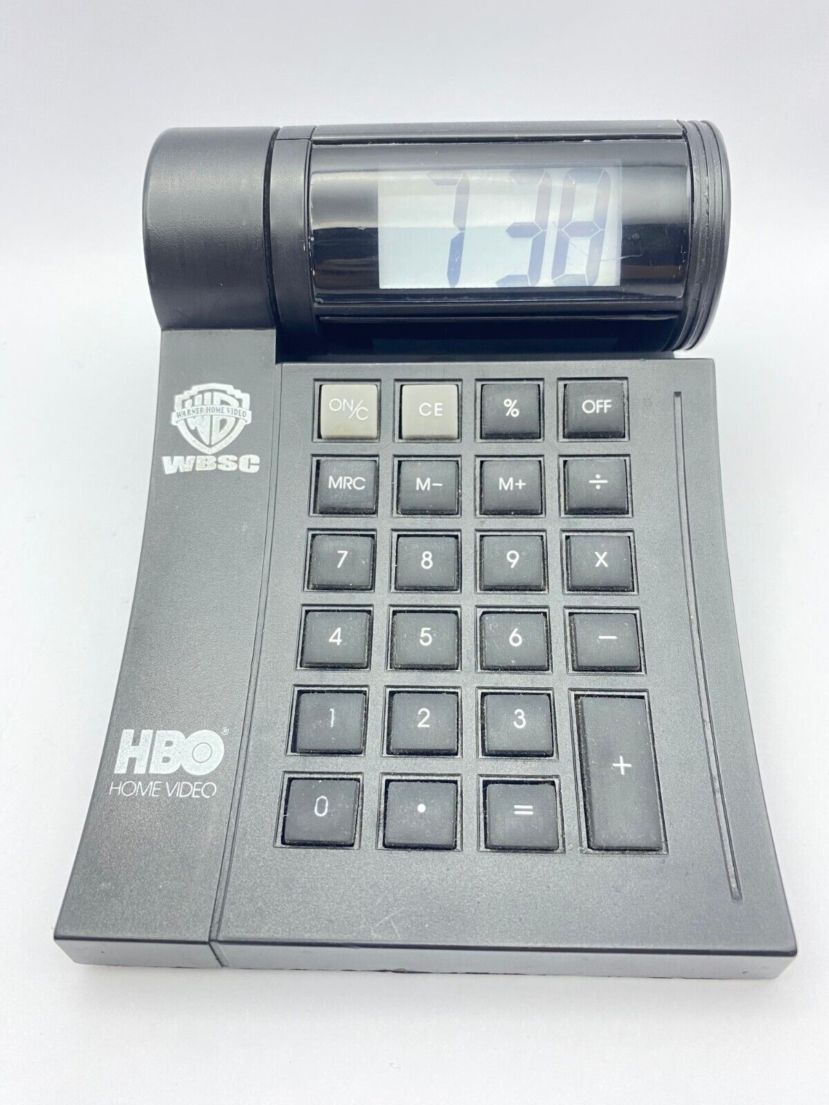 HBO Warner Home Video Rotating Clock Calculator WBSC Vintage Battery