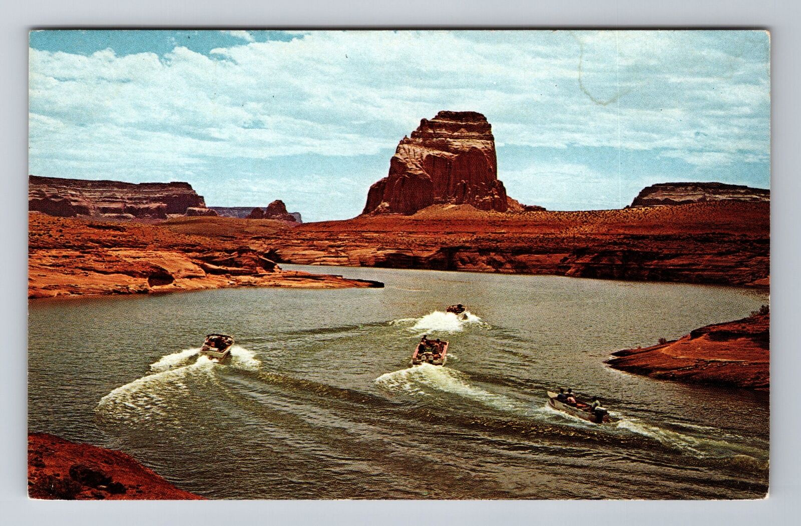 Page AZ-Arizona, Boats from Canyon Tours, Lake Powell Vintage Souvenir Postcard