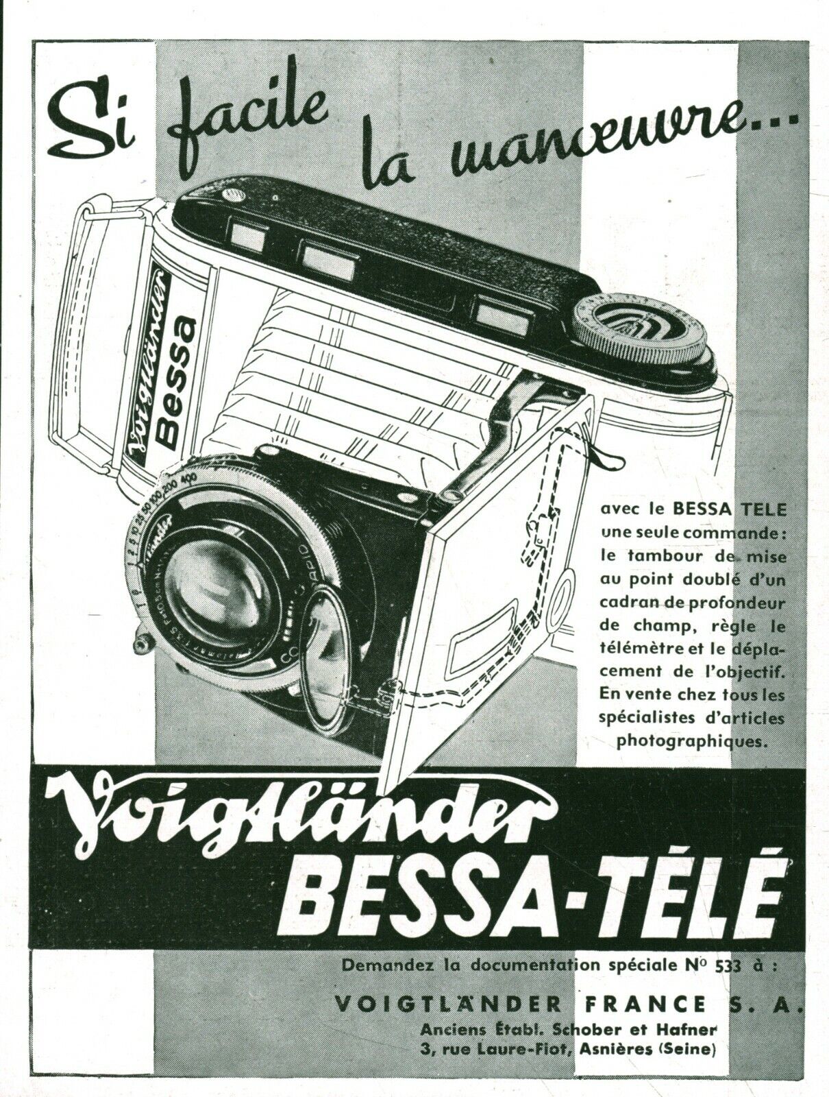 1939 Voigtländer Antique Magazine Camera Advertising 
