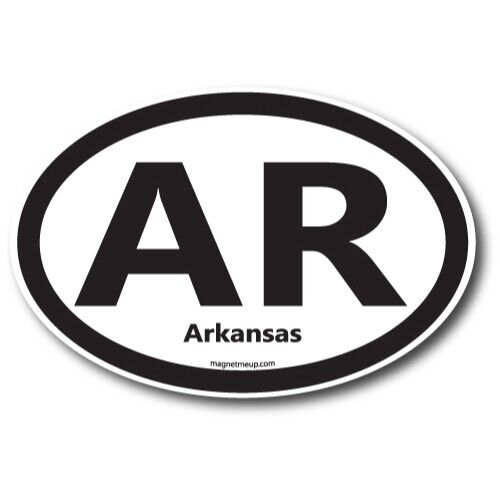 AR Arkansas US State Oval Magnet Decal, 4x6 Inches, Automotive Magnet for Car