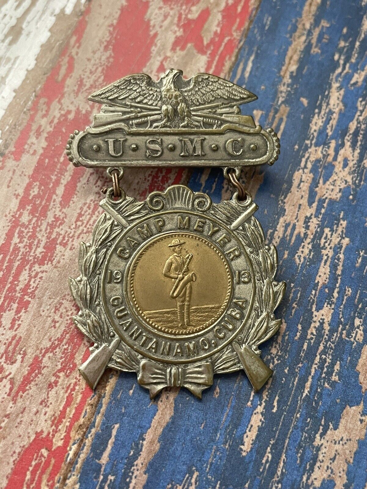 Very Rare 1913 U.S. Marine Corps Camp Meyer Guantanamo Bay Cuba Service Medal