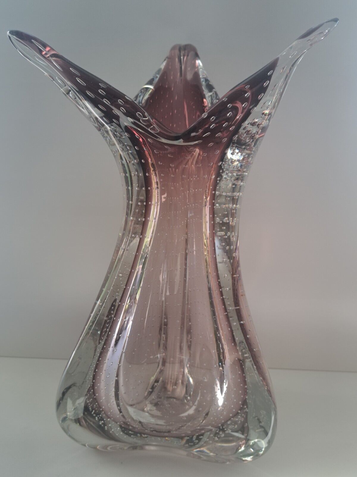 Boussu vase crystal vintage rare hand blown collectible