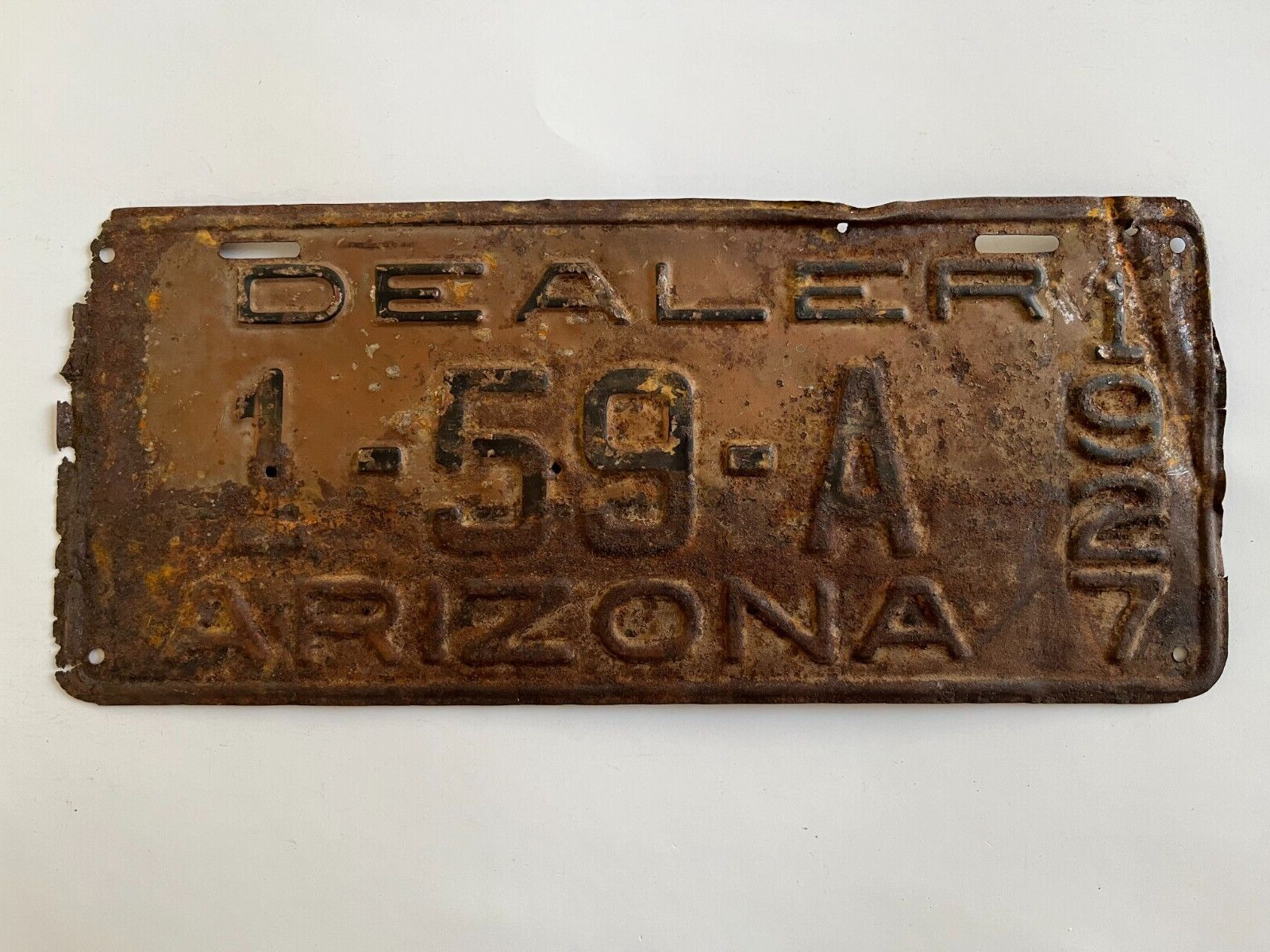 1927 Arizona DEALER License Plate All Original RARE