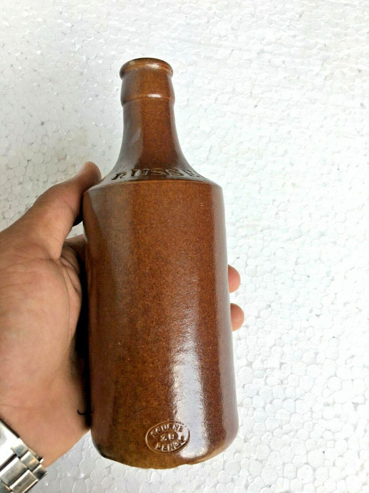 RARE OLD ANTIQUE JOSIAH RUSSELL\'S STONEWARE VINTAGE BEER BOTTLE\'  [ENGLAND]