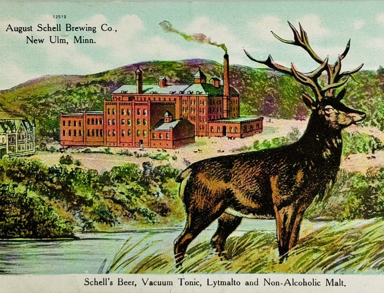 RARE Early 1900\'s Schell\'s Brewing Co. New Ulm, Minnesota Elk Stag Beer Postcard