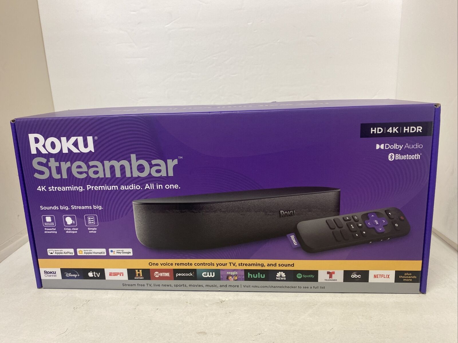 Roku 9102R Streambar Stereo Soundbar | HD 4K HDR Streaming Media Player