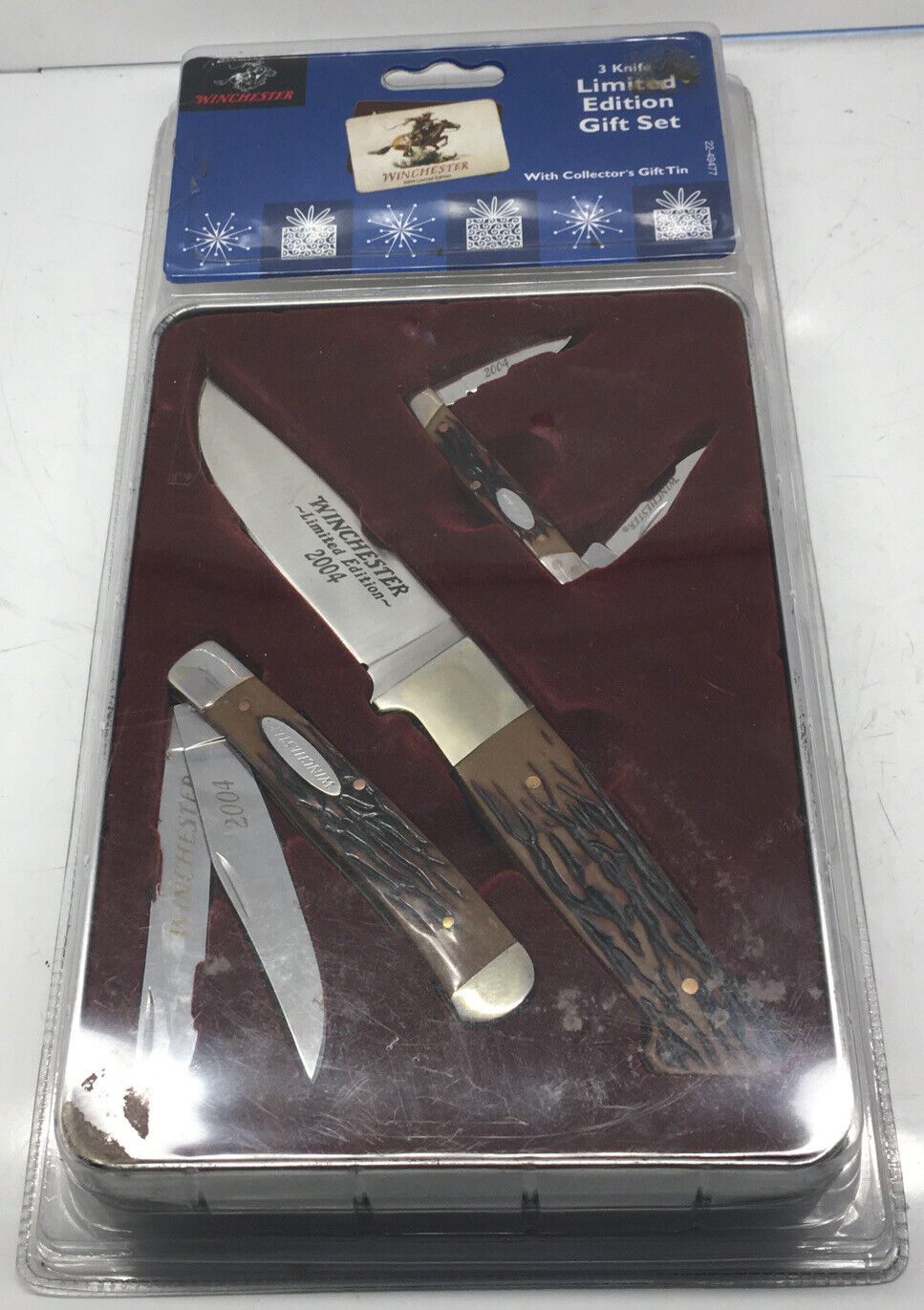 2004 WINCHESTER 3 KNIFE LIMITED ED GIFT SET WITH COLLECTOR TIN