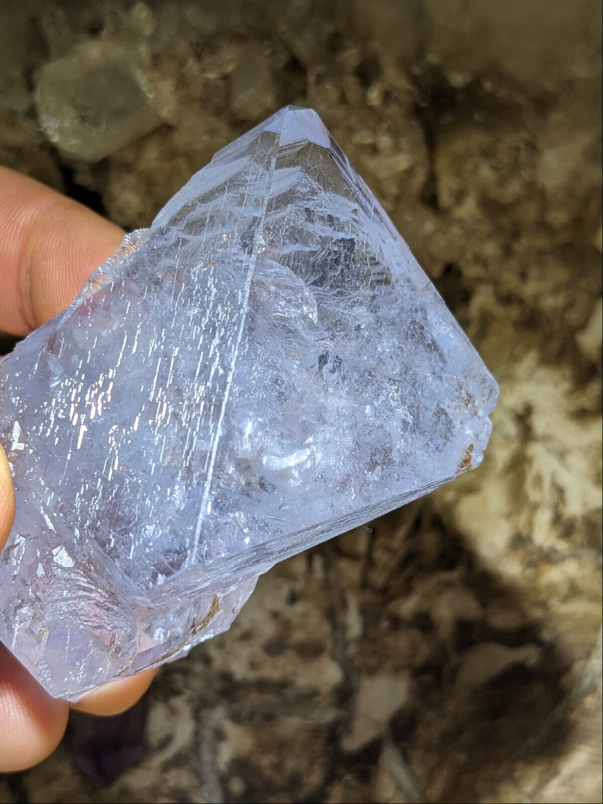 Gem grade museum subtle Blue Octahedral Fluorite, Hunan province, unbelievable