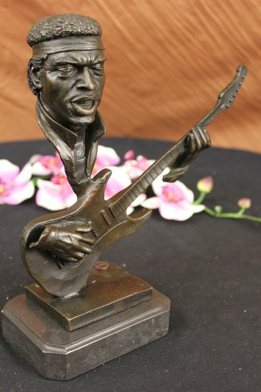 Large Dwight Music Musician Guitar Player Jazz Bronze Figurine Statue Deco Deal