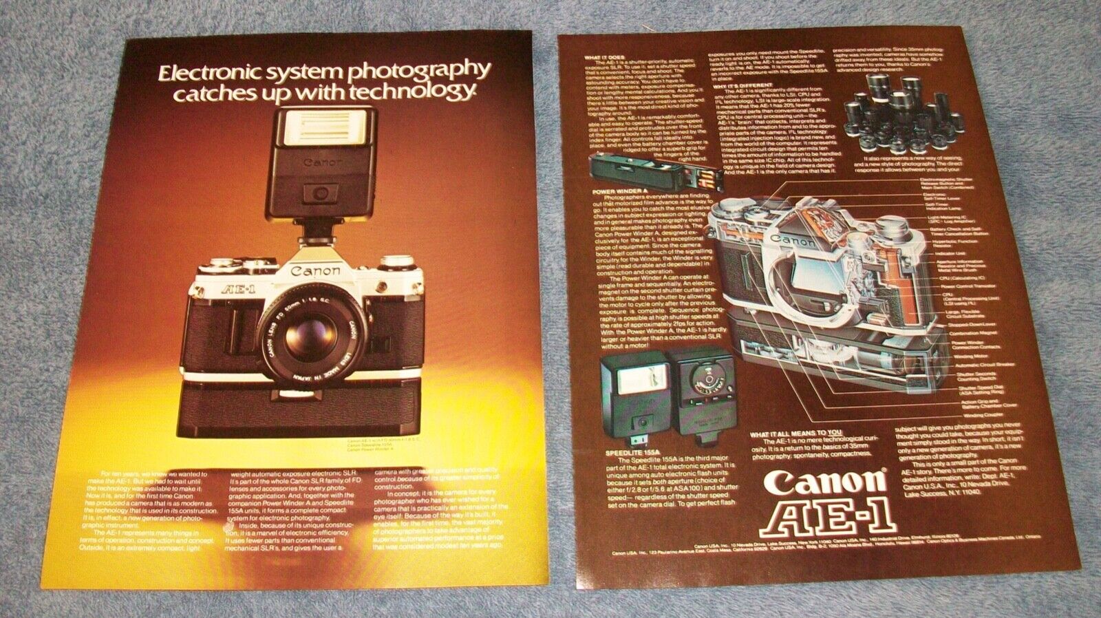 1977 Canon AE-1 35mm Vintage Camera Ad \