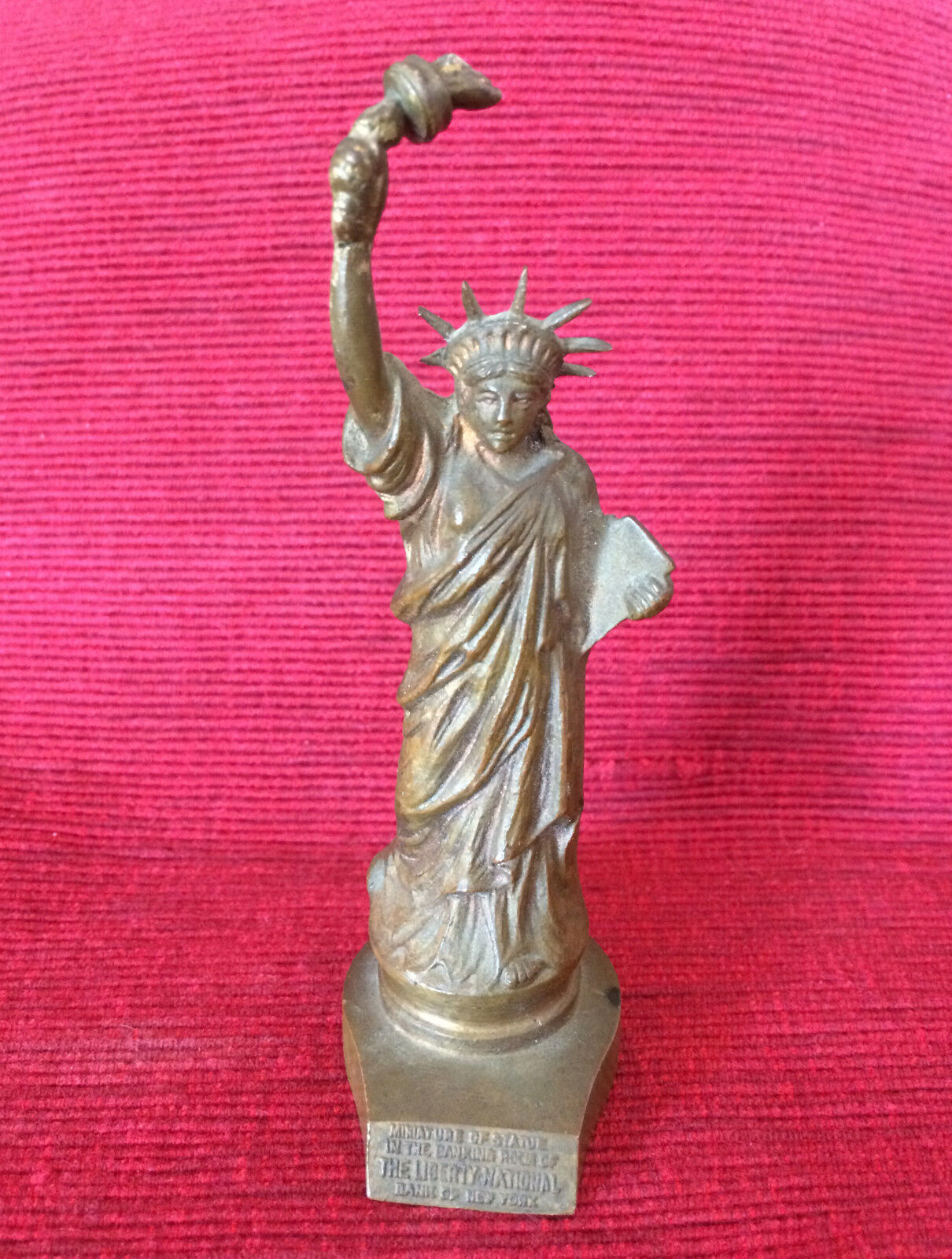 RARE STATUE OF LIBERTY BY GRIFFOUL BRONZE THE LIBERTY NATIONAL BANK NEW YORK