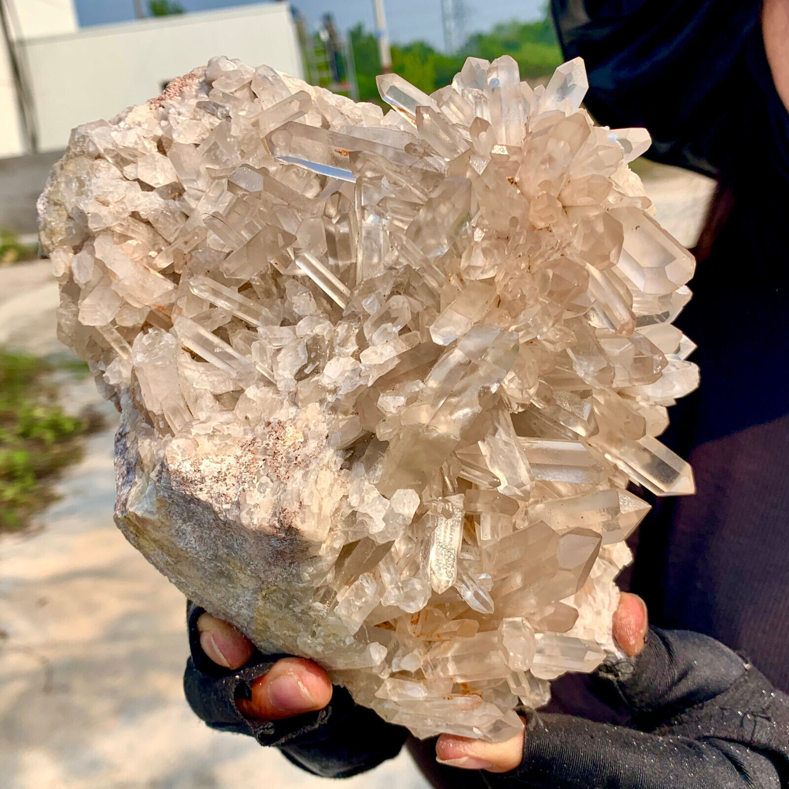 4.06LB A+++Large Natural white Crystal Himalayan quartz cluster /mineralsls