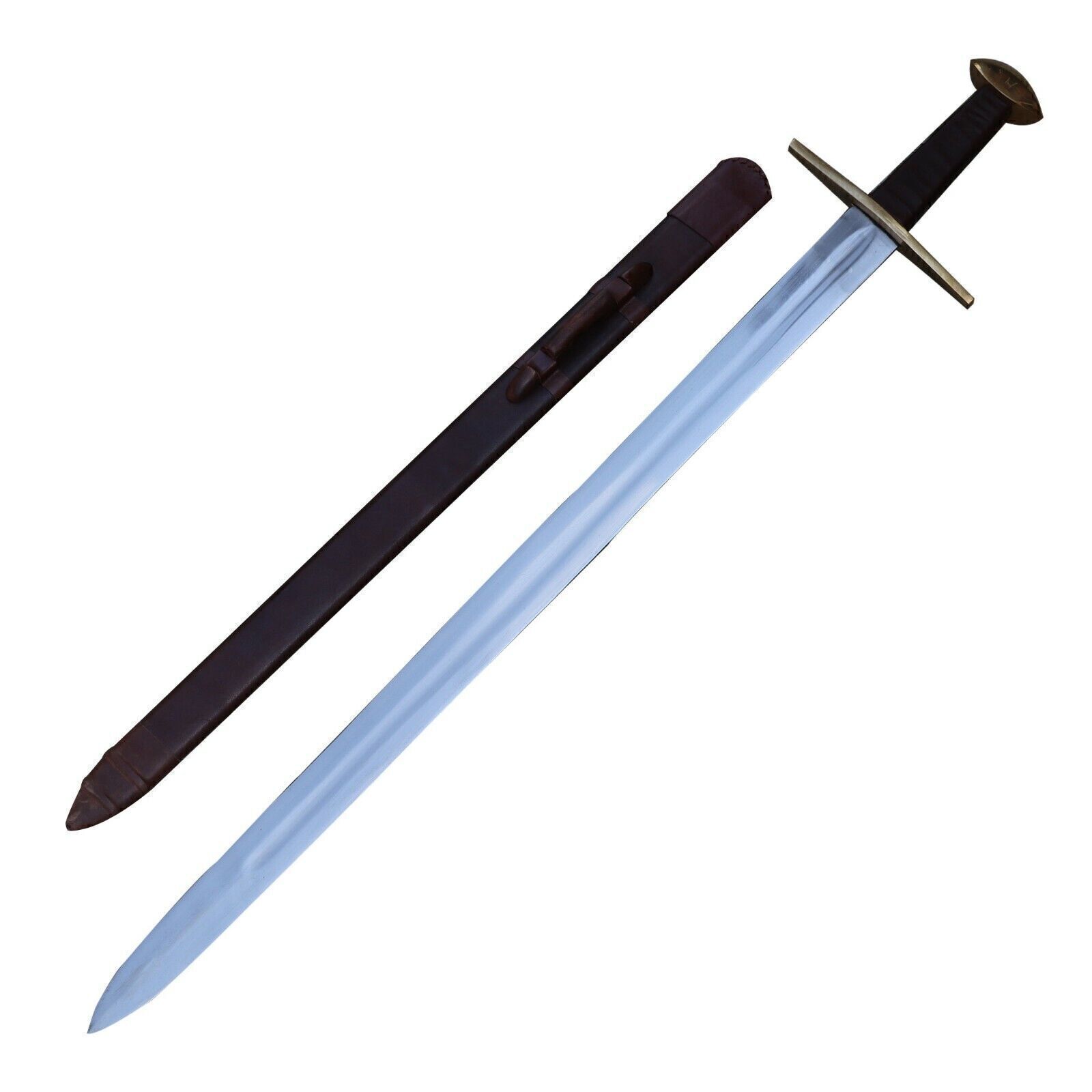 Medieval European Functional Full Tang Knightly Arming Sword with Scabbard