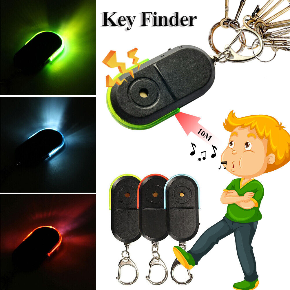 Wireless Anti-Lost Alarm Key Finder Locator Keychain Whistle LED Portable Home