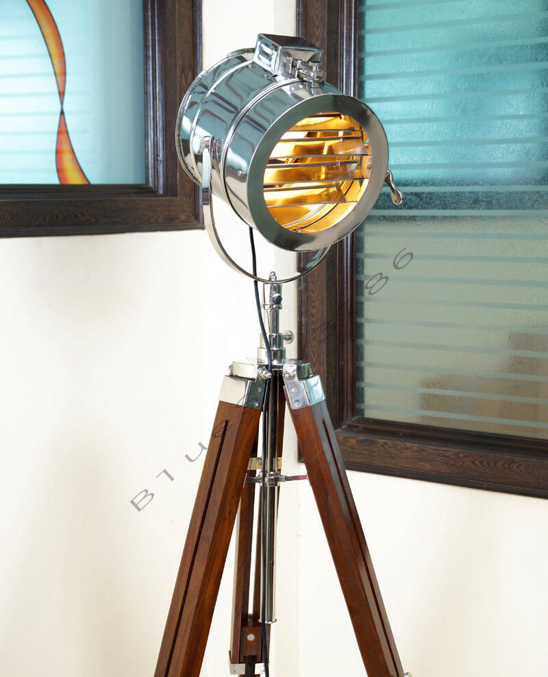Designer Marine Floor Lamp, Nautical Spot Studio Tripod Floor Lamps Search light
