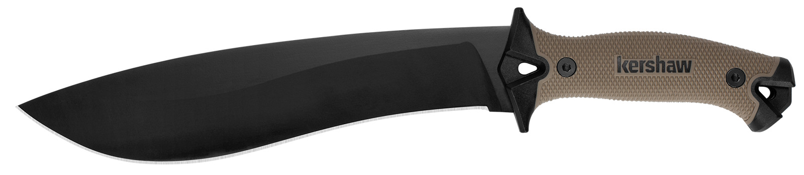 Kershaw Knives Camp 10 Fixed Blade Knife Tan Black 65Mn Carbon Steel 1077TAN