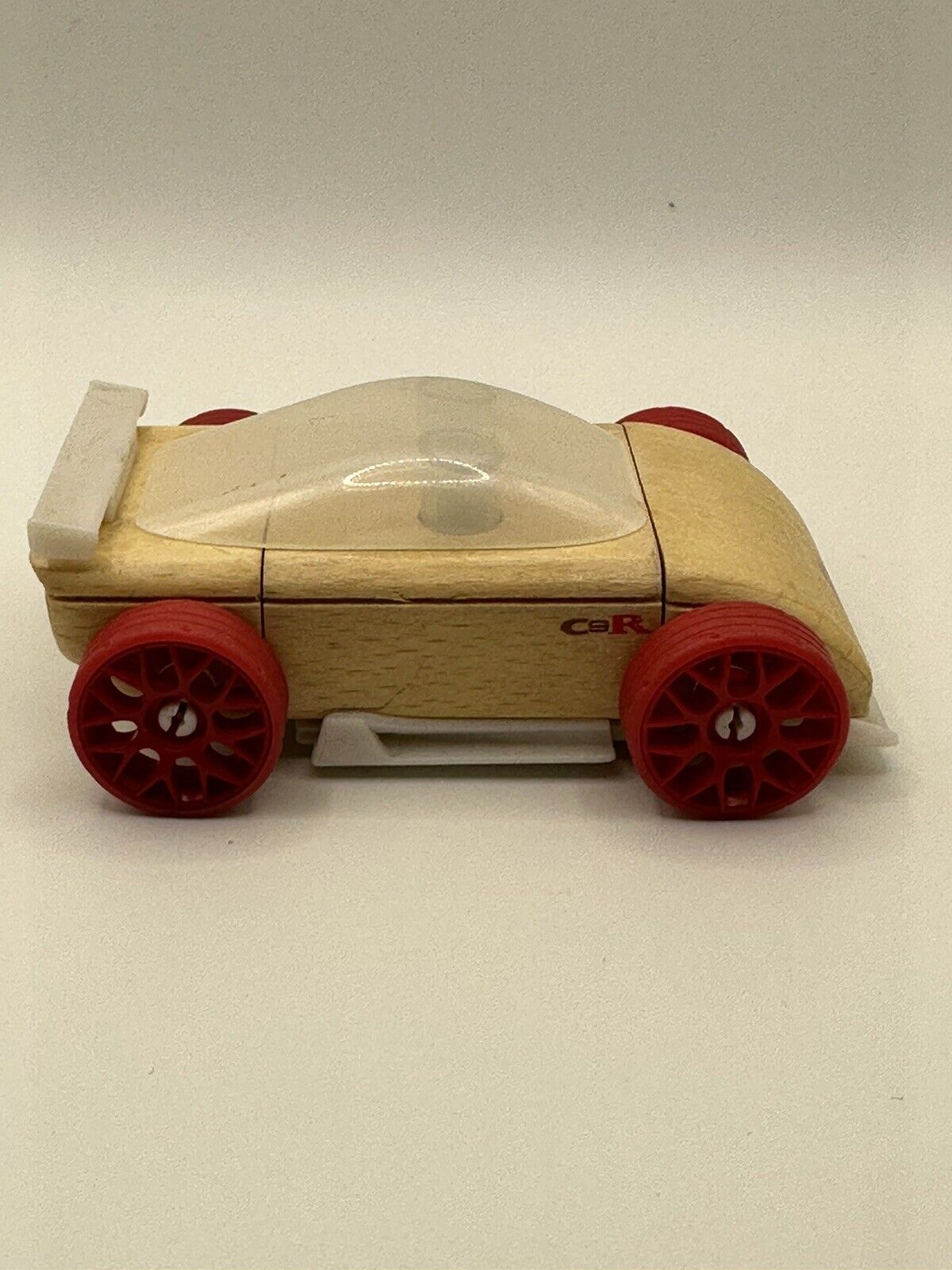 Automoblox Wooden Red and White C9R Sports Car with Interchangeable Parts