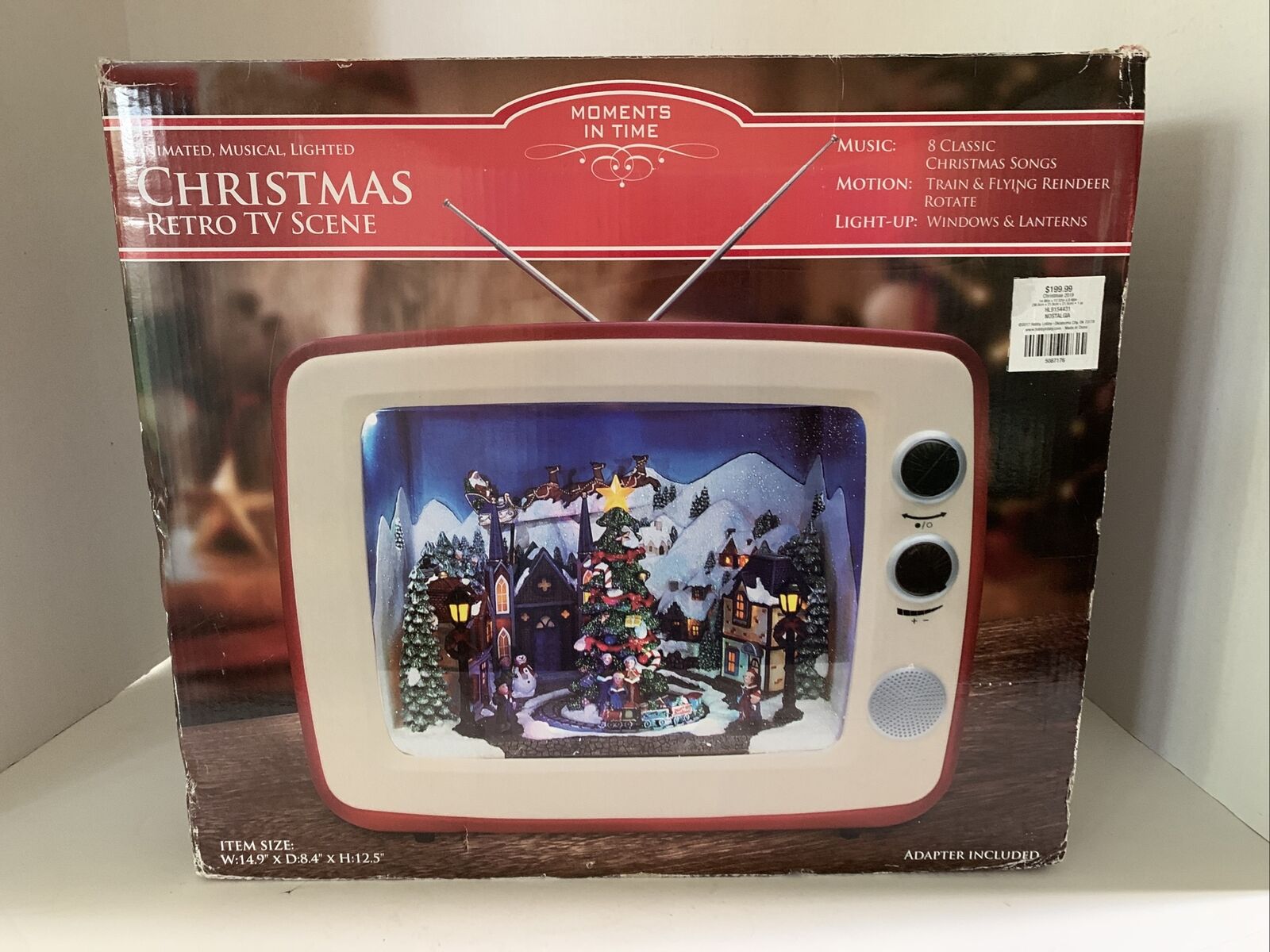 Animated, Musical, Lighted Christmas Retro TV Scene “Moments In Time” TV Size