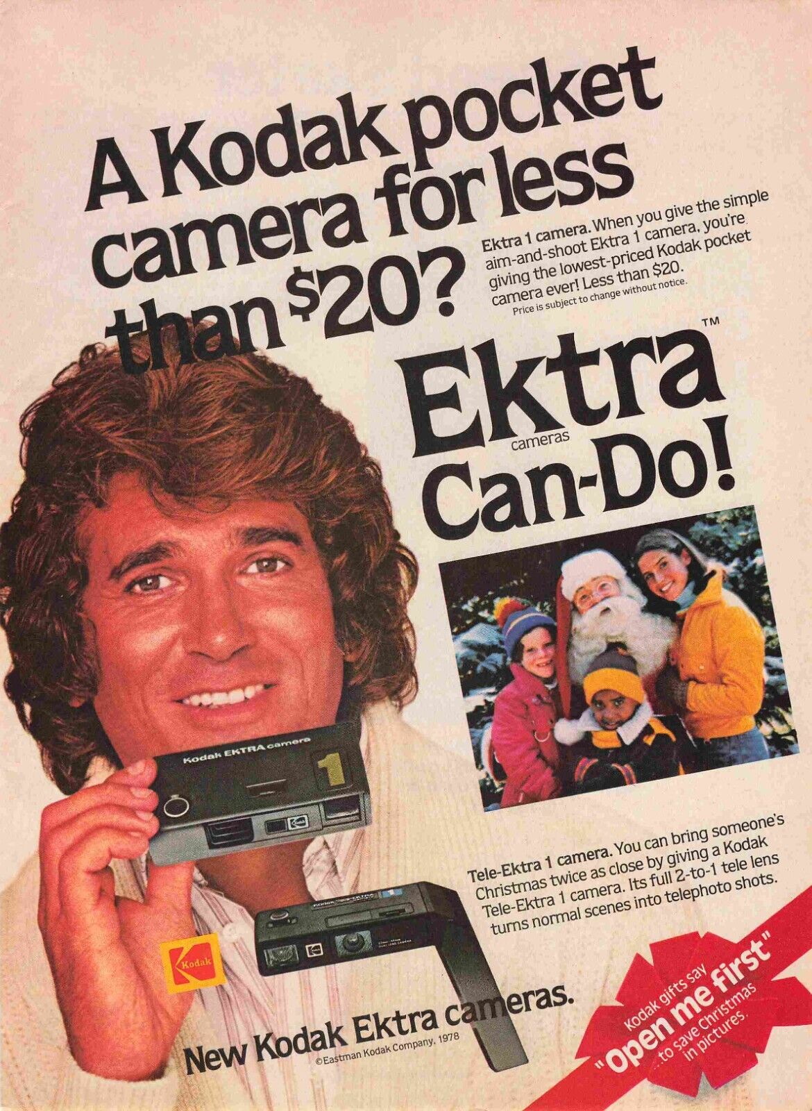 Kodak Ektra Camera Extra 1970S Vtg Print Ad 8X11 Wall Poster Art
