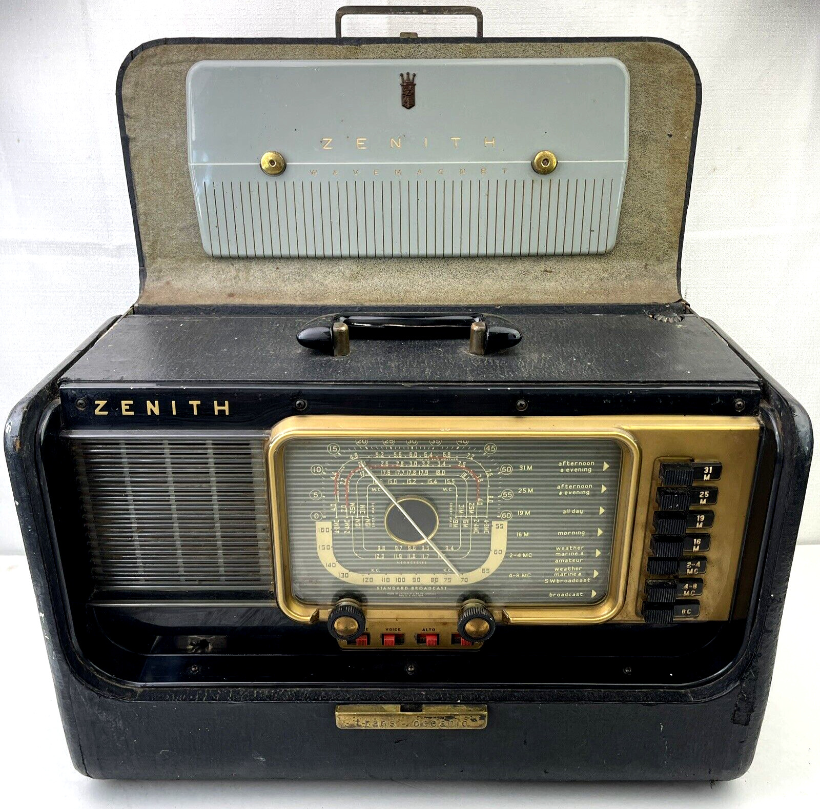 1952 Zenith H500 Super Trans Oceanic 5 Tube Broadcast Shortwave & Weather Radio