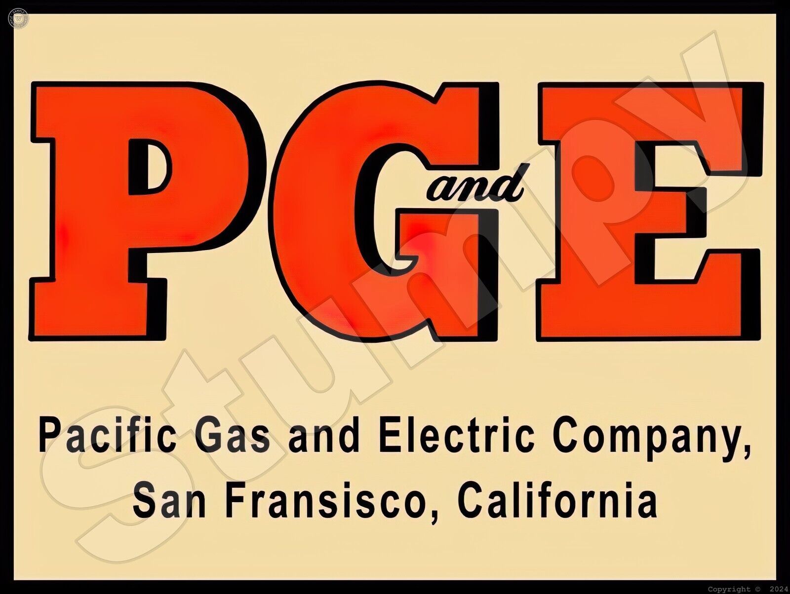 PGE Pacific Gas and Electric Metal Sign 9