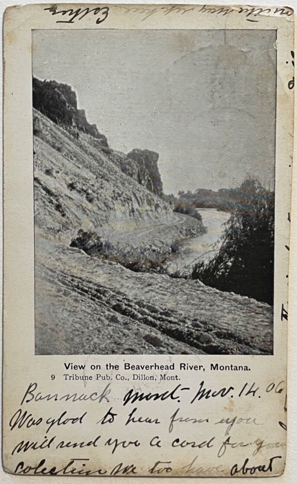 Beaverhead River Montana Old Dirt Road Antique Photo Postcard c1900