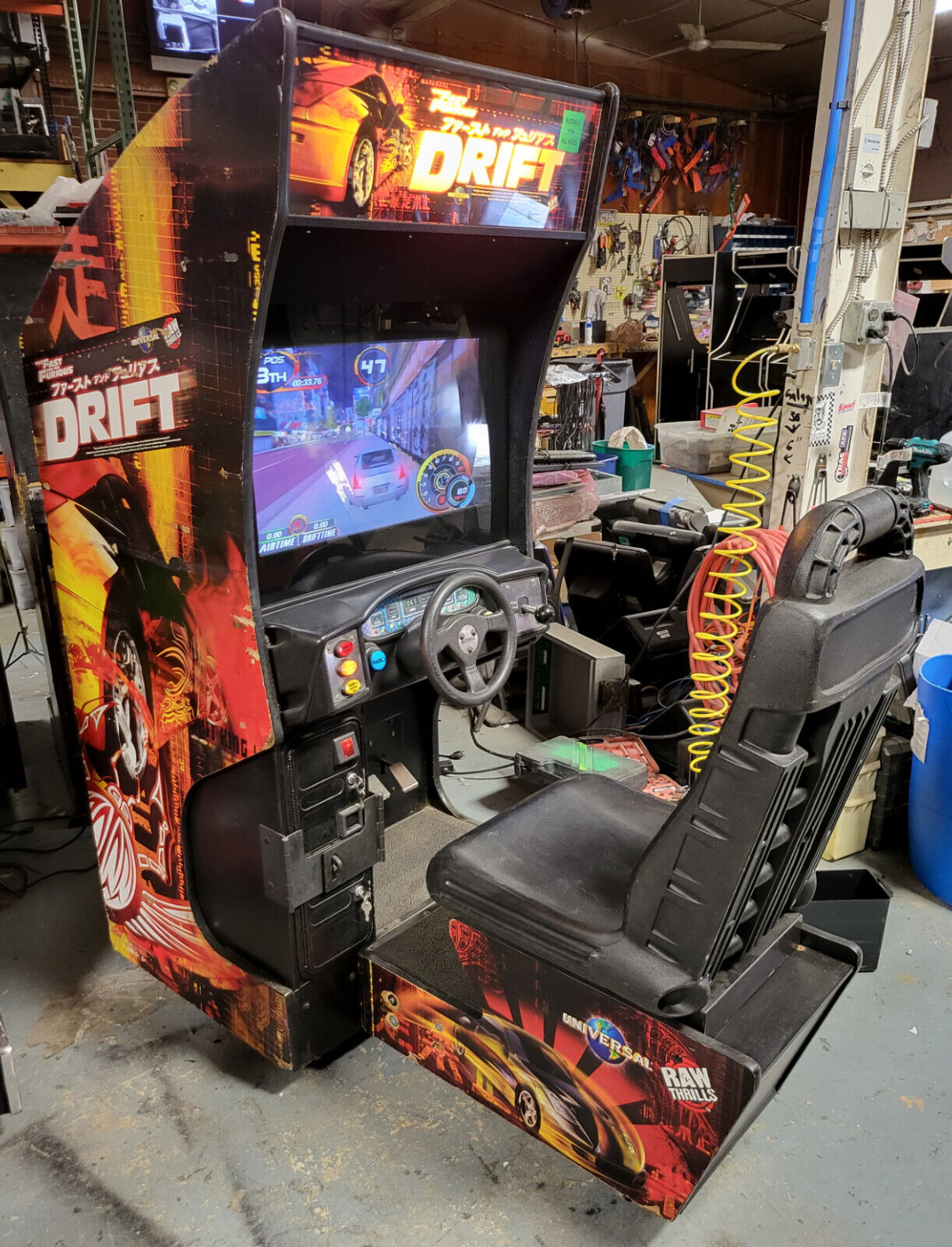 Fast and Furious DRIFT Sit Down Arcade Driving Video Game Machine - 27\
