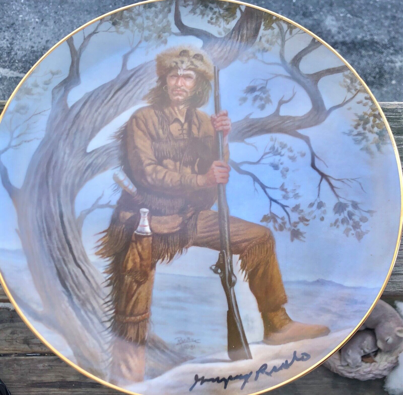 Vintage SIGNED Gregory Perillo Daniel Boone Collector Plate